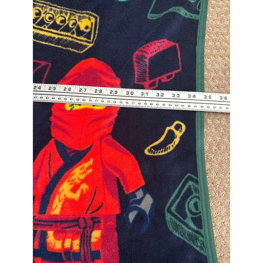 LEGO Ninjago Fleece Throw Blanket Kai Lloyd Minifigures Navy Blue 35x50 2022